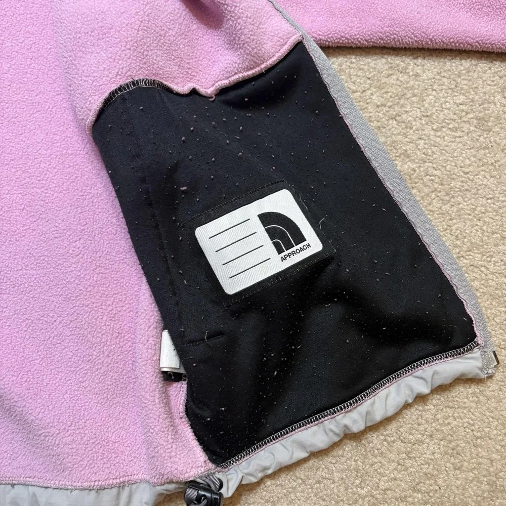 The North Face Denali Jacket Youth XL Pink‎ Gray Polartec Fleece Full Zip